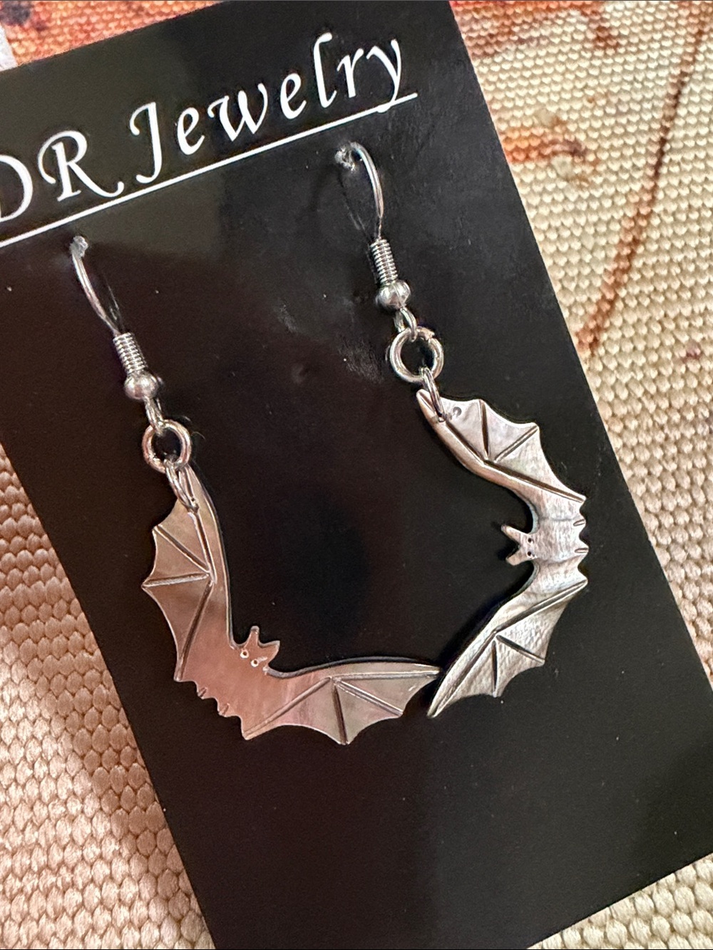 Hand crafted Sea shell Bat Earrings